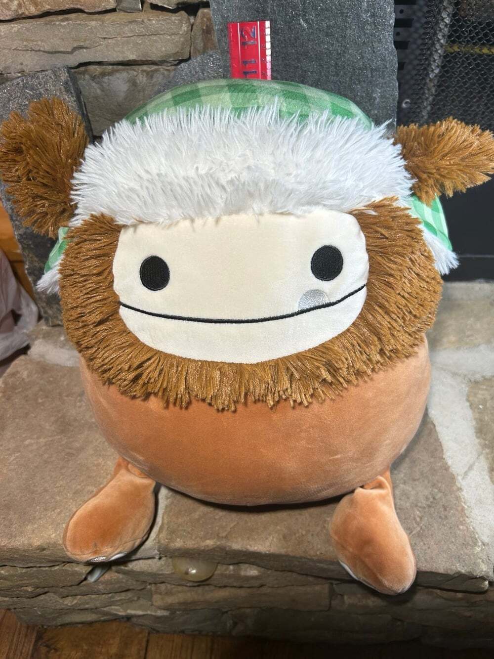 Squishmallows Benny The Bigfoot With Green Gingham Trapper Hat 2023 11” READ